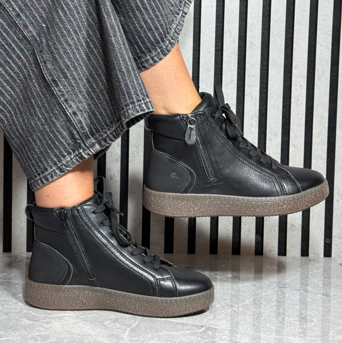 Jana -  Black Gum Sole Softline Boot