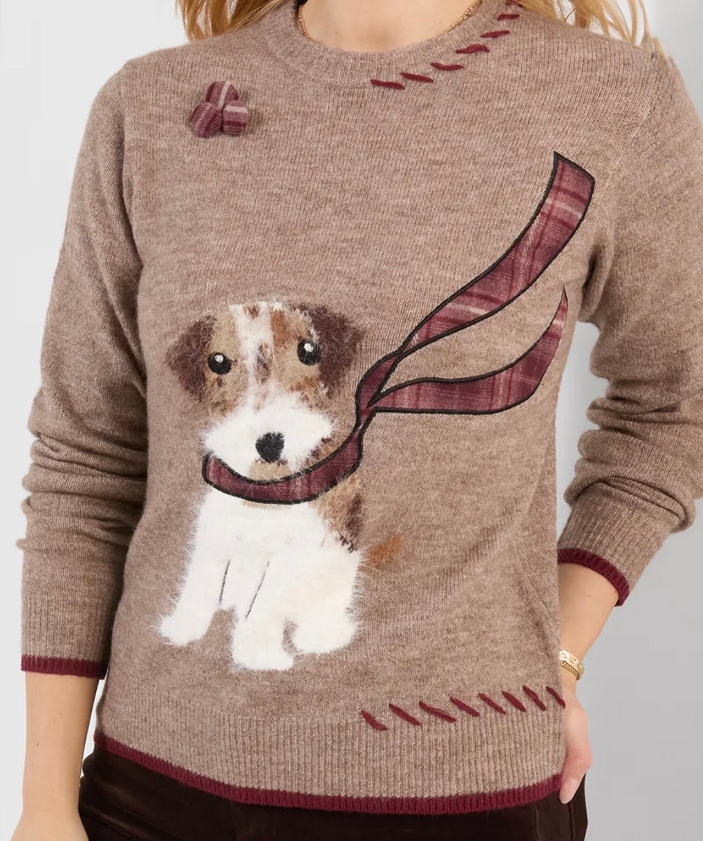 Joe Browns - Cooper Embroidered Fluffy Dog Jumper
