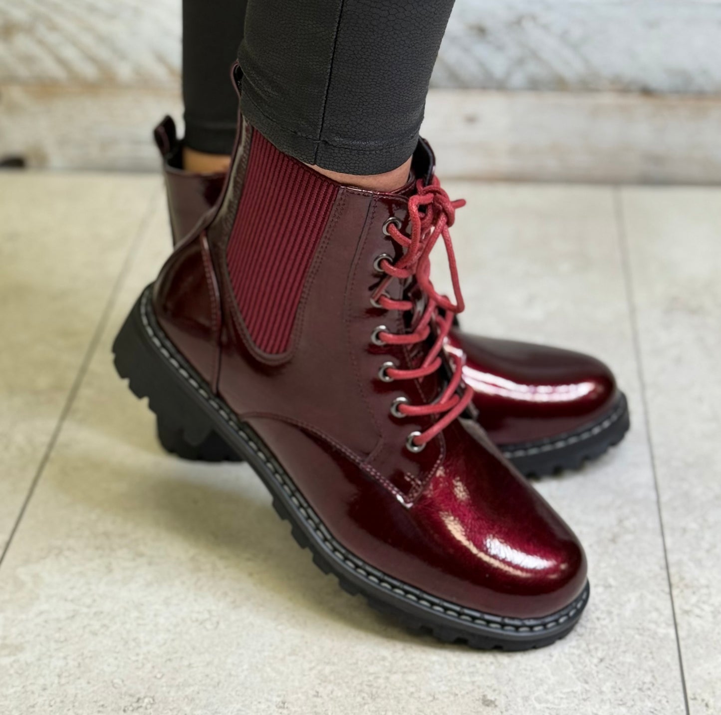 Lunar - 'Alexis' Burgundy Patent Boot