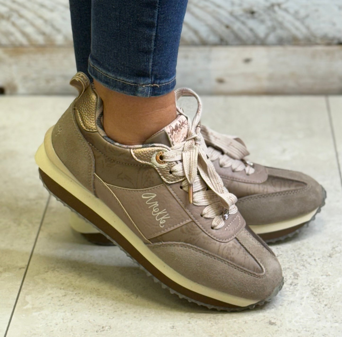 Anekke - 'New York 413' Taupe Combo Trainer