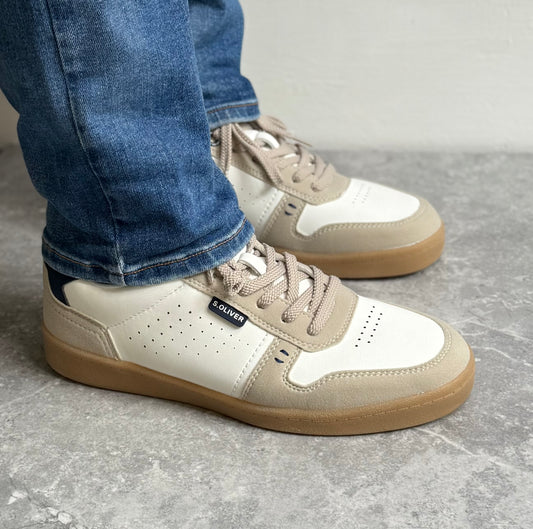 S Oliver -  Men’s White Combo Trainer
