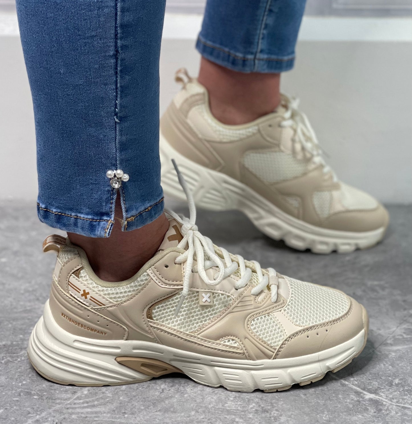 Xti - Beige/Cream ChunkyTrainer