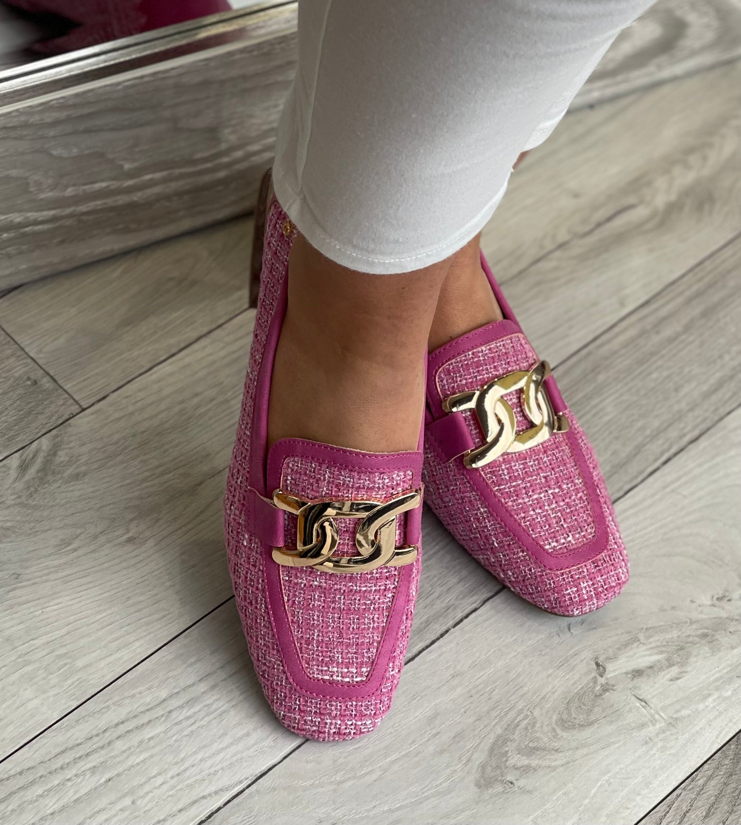 Zanni & Co - 'Laocai Pipe' Fuchsia Tweed Loafer