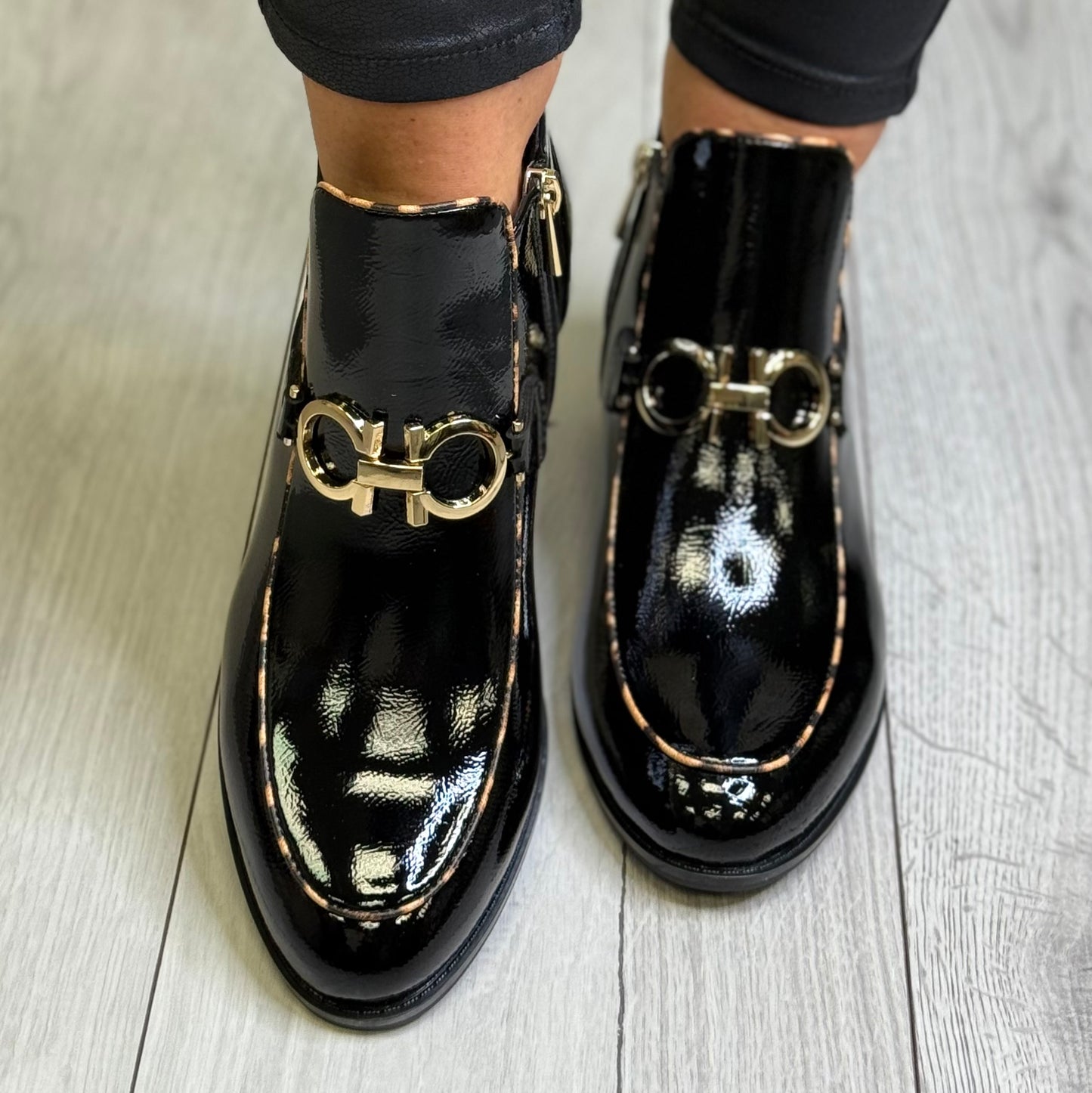 Patrizio Como - 'Lendorf' Nero Patent Ankle Boot