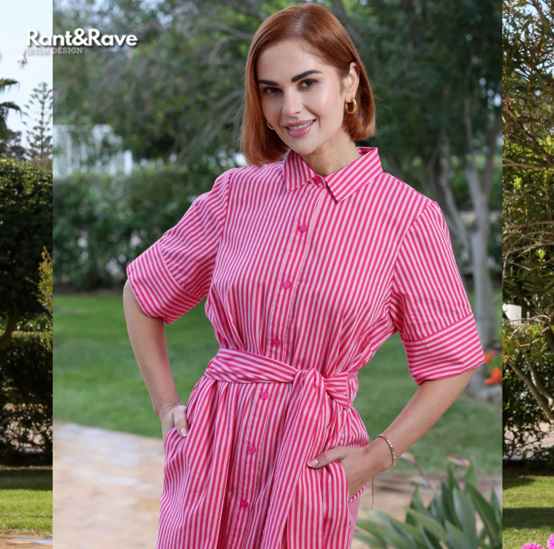 Rant & Rave - ‘Alicia’ Pink Shirt Dress