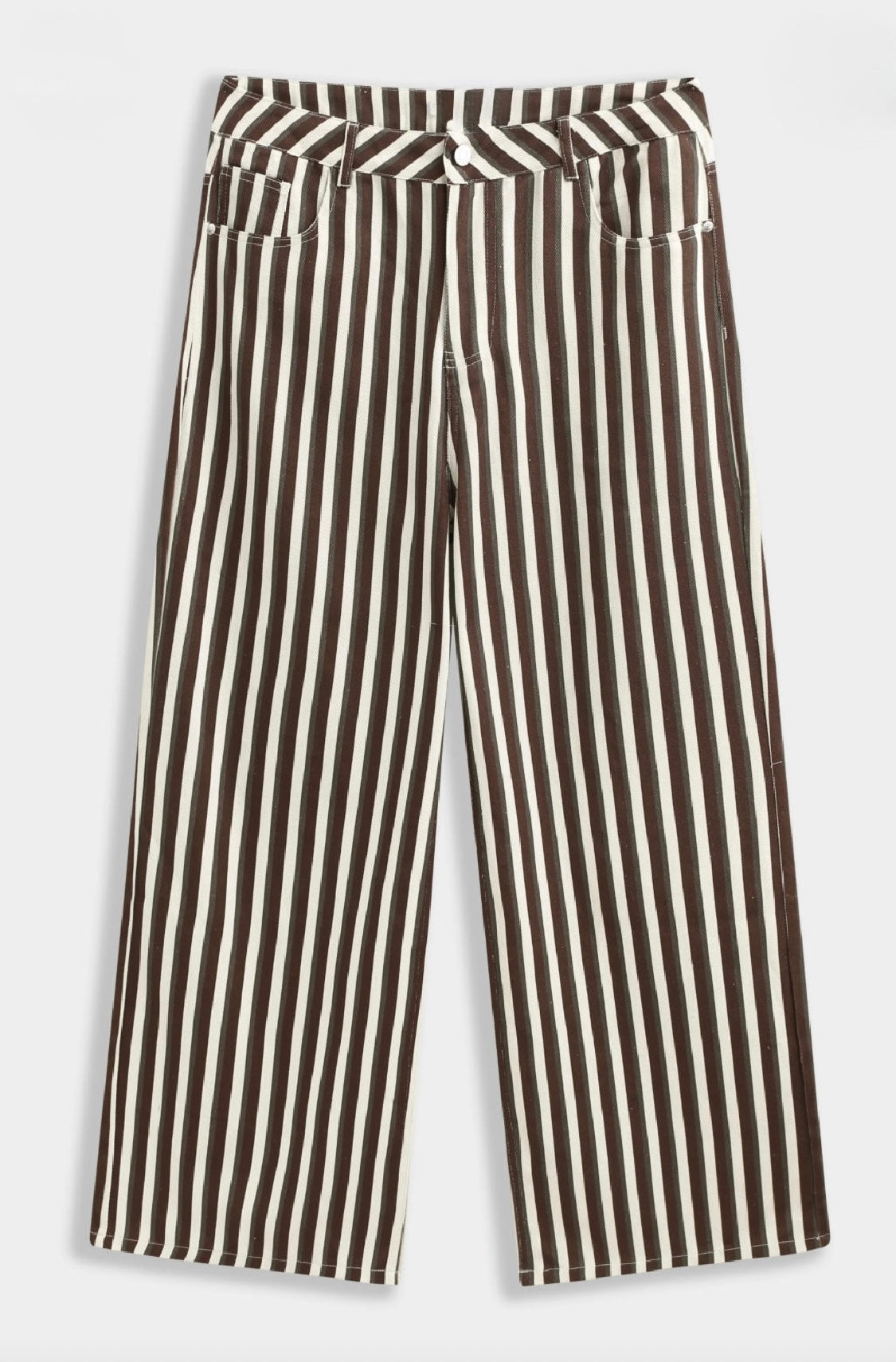 Brown/Cream Stripe Wide Leg Jean