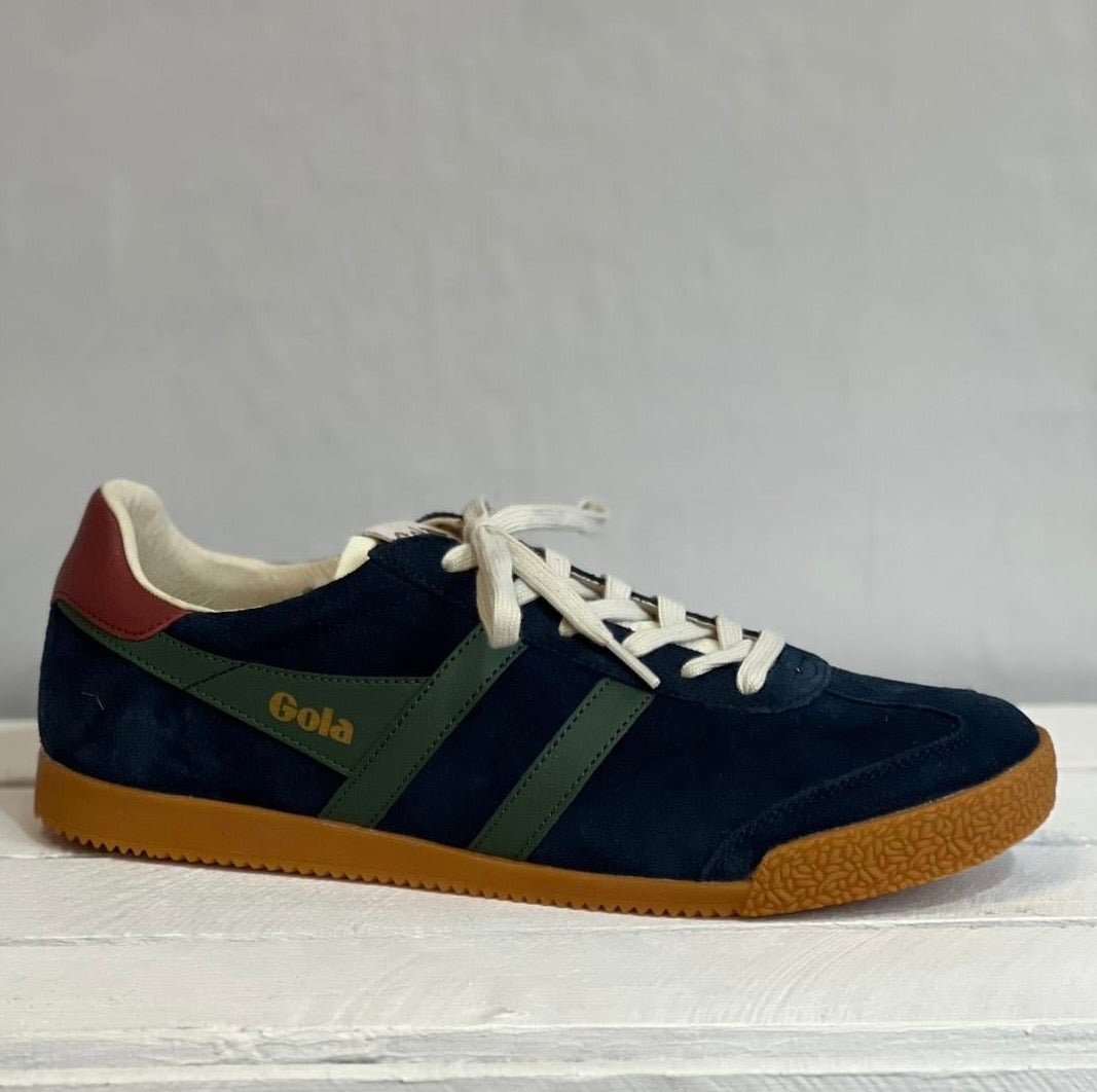 Gola - ‘Elan’ Navy/Sage/Red Mens Leather Trainer