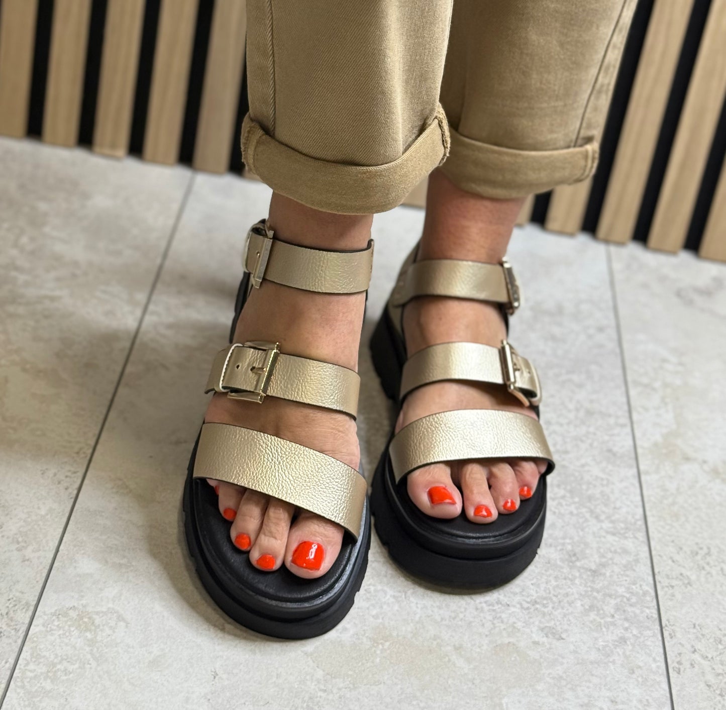 Una Healy - 'Something' Bling Crush Strap Sandal