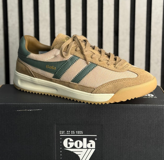 Gola - Mens 'Tornado "88 Mesh Bone/Tobacco/Dark Khaki Suede Trainer