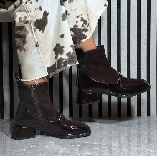 Loretta Vitale - Chocolate Buckle Detail Leather Boot