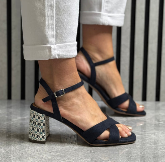 Tamaris - Navy Detailed Block Heel