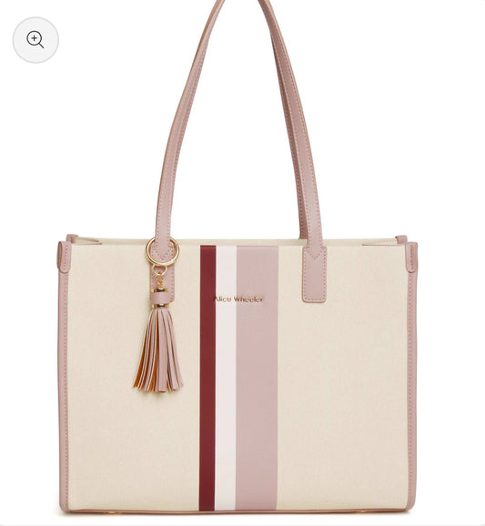 Alice Wheeler - Pink Stripe Amalfi Tote Bag