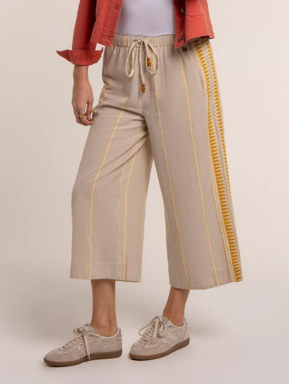 Brakeburn -  ‘Fernanda’ Crop Leg Wide Leg Beach Pant.