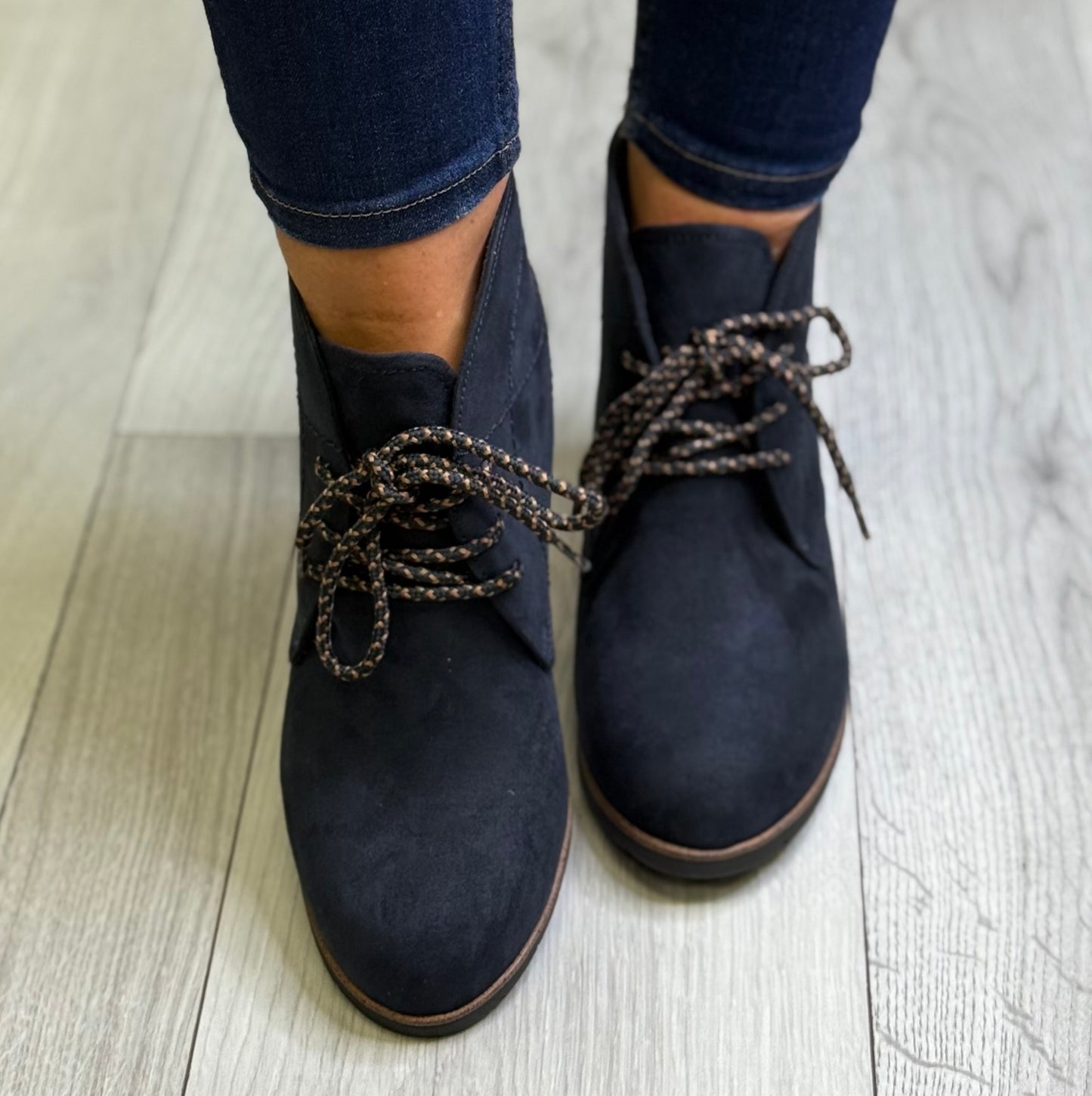 Marco Tozzi - Navy Lace Combo Boot