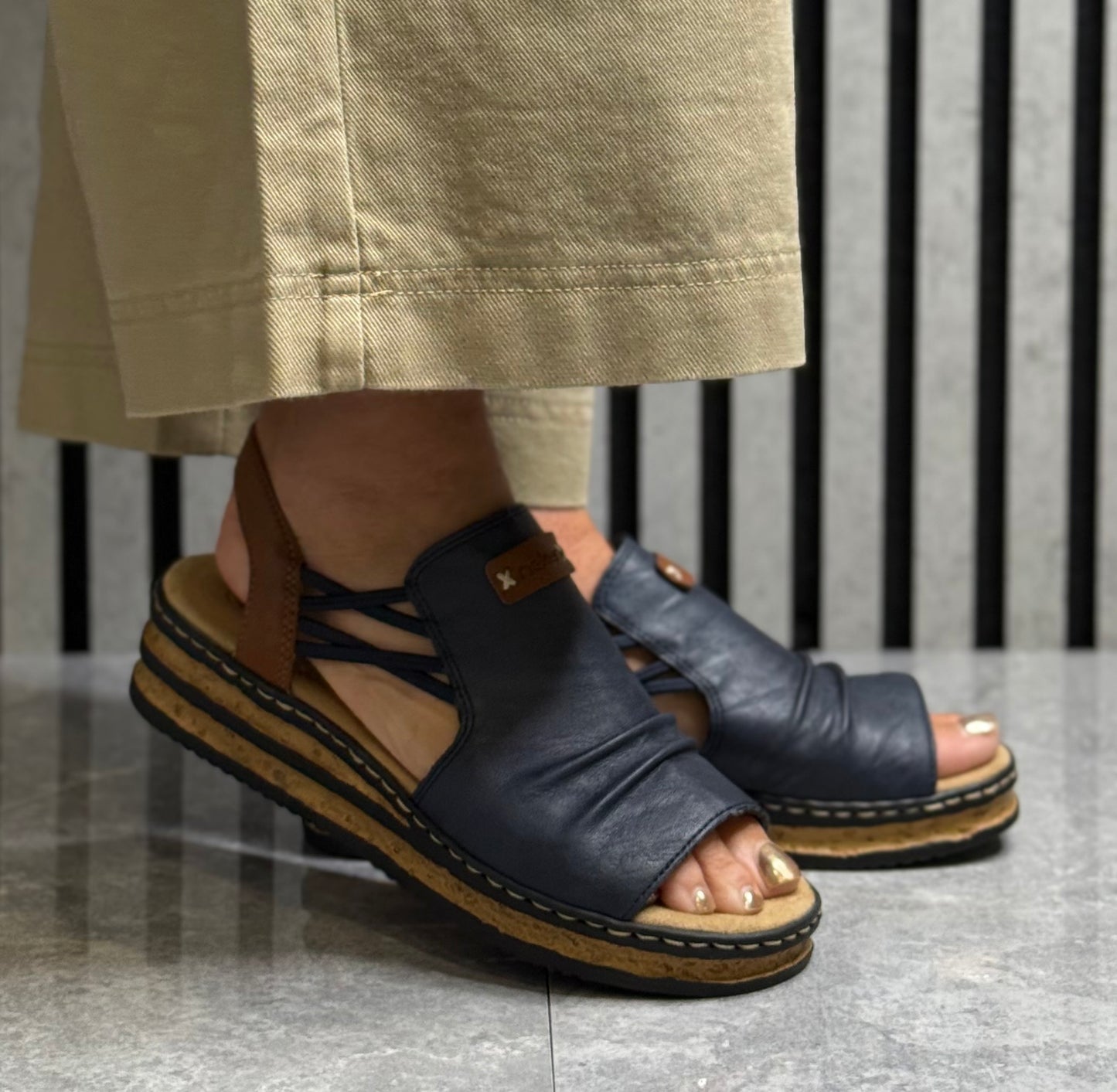 Rieker - Navy Detailed Sandal