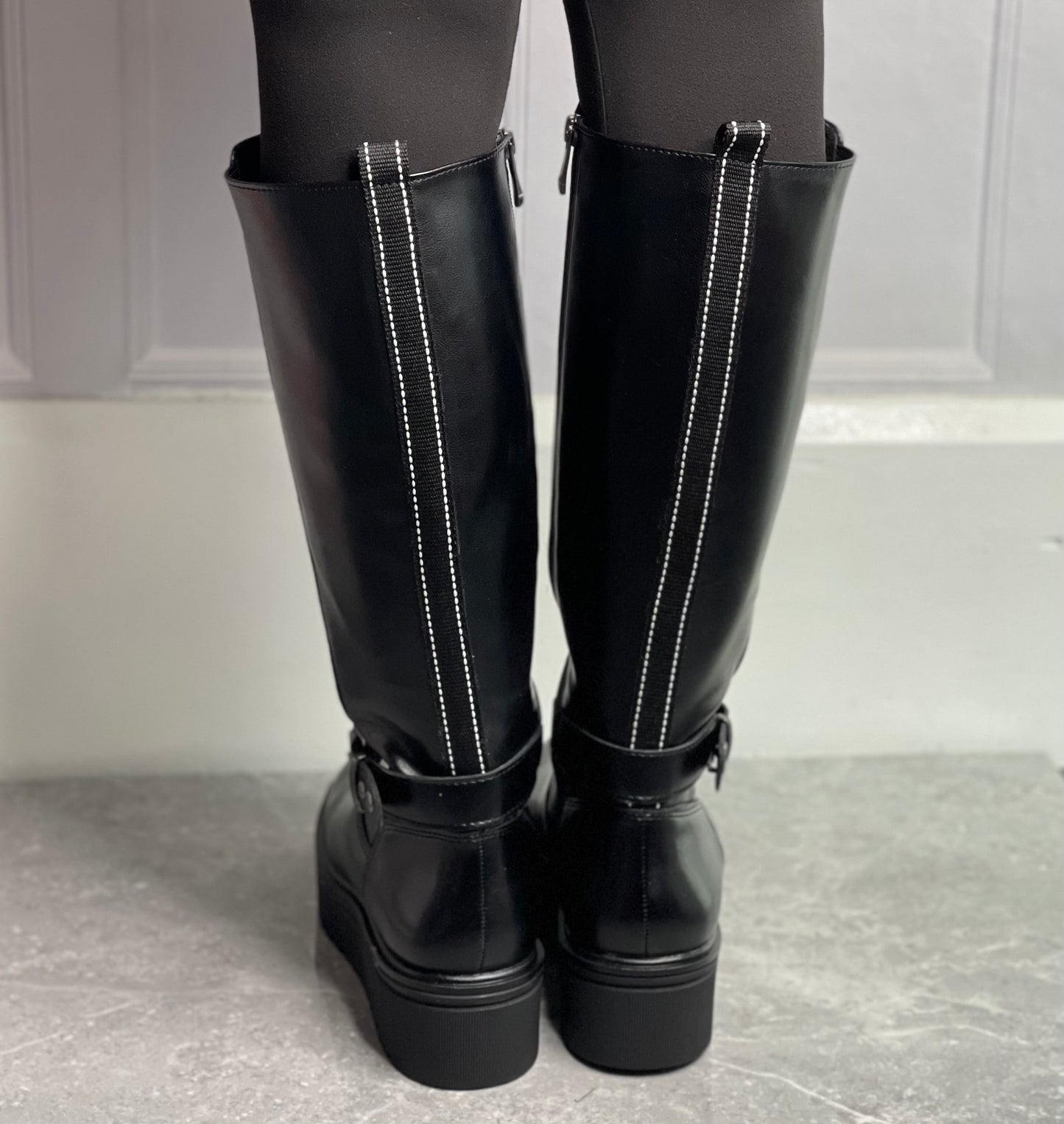 Marco Tozzi - Black Long Platform Boot