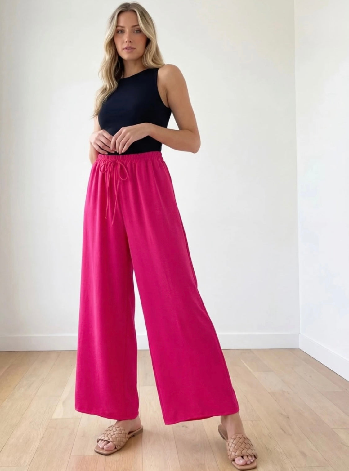 Fuchsia Wide Straight Leg Trouser