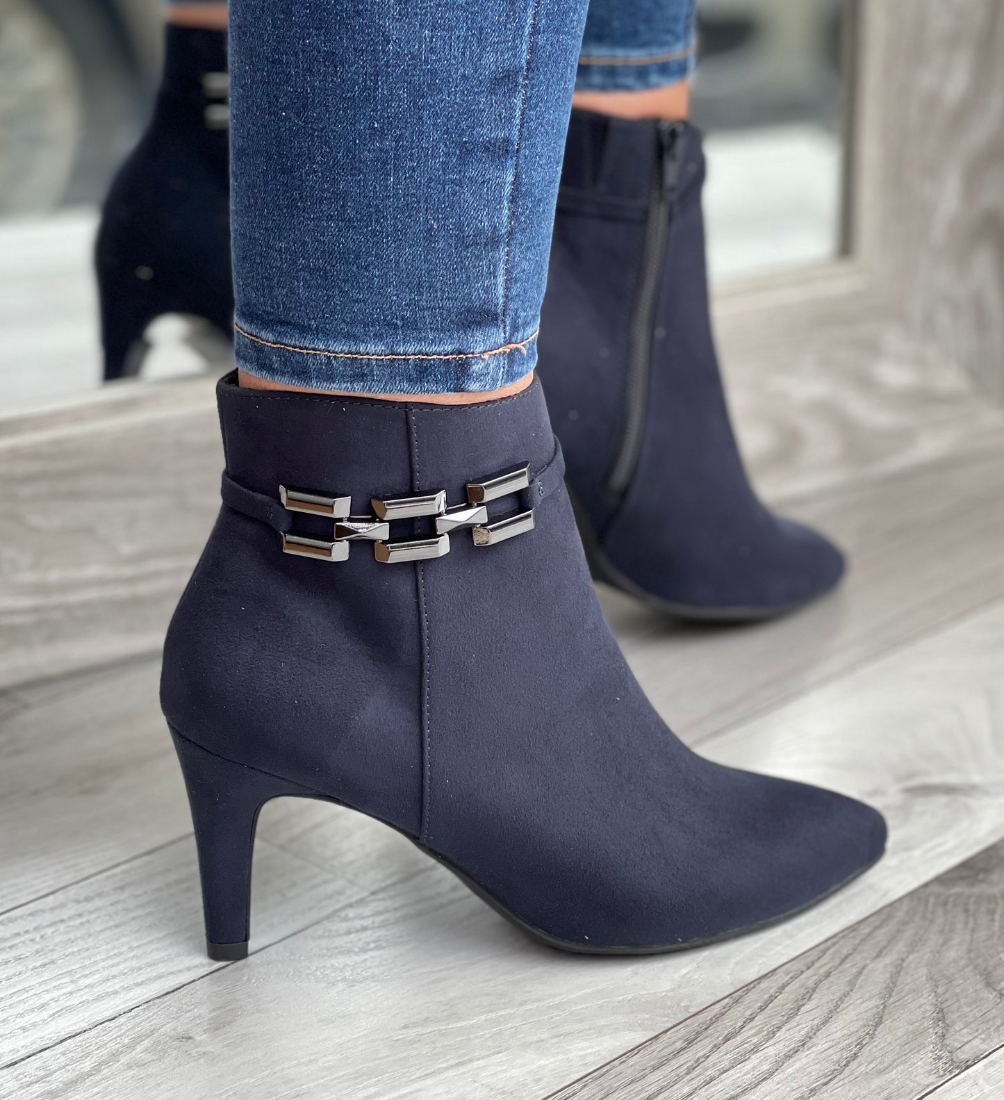 S Oliver - Navy Detailed Dress Boot
