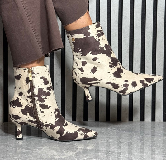 Xti - Cow Print Heel Boot (146467)