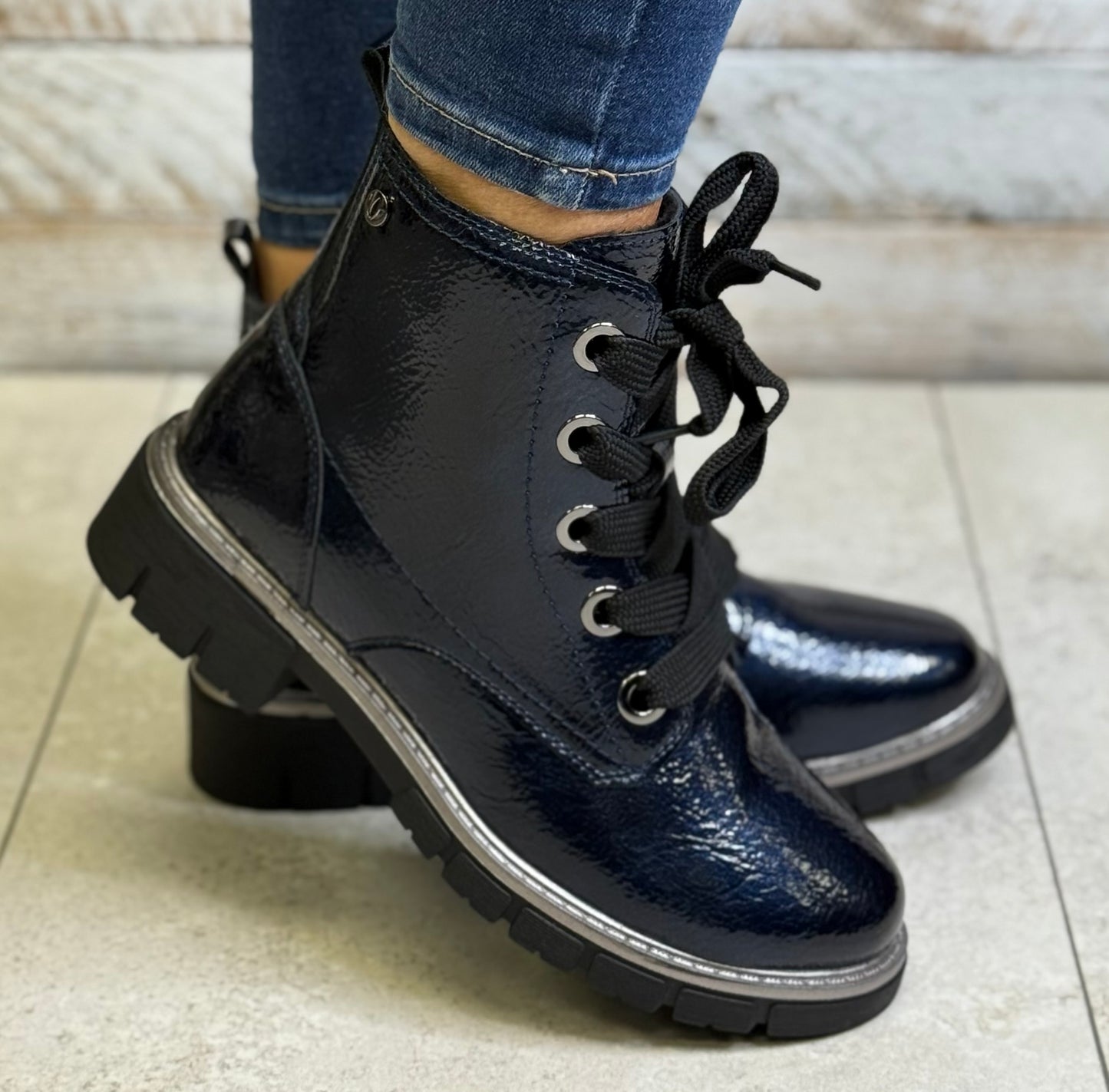 Lotus - 'Jojo' Navy Patent Boot