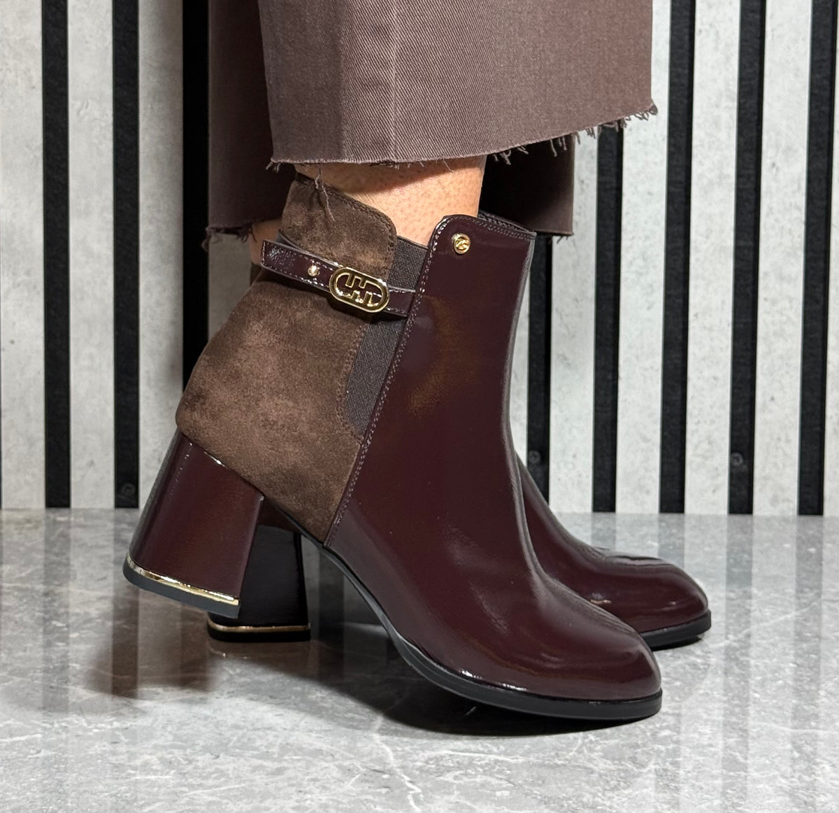 Zanni & Co - 'Fuyang One' Choccy Mix Block Heel Boot
