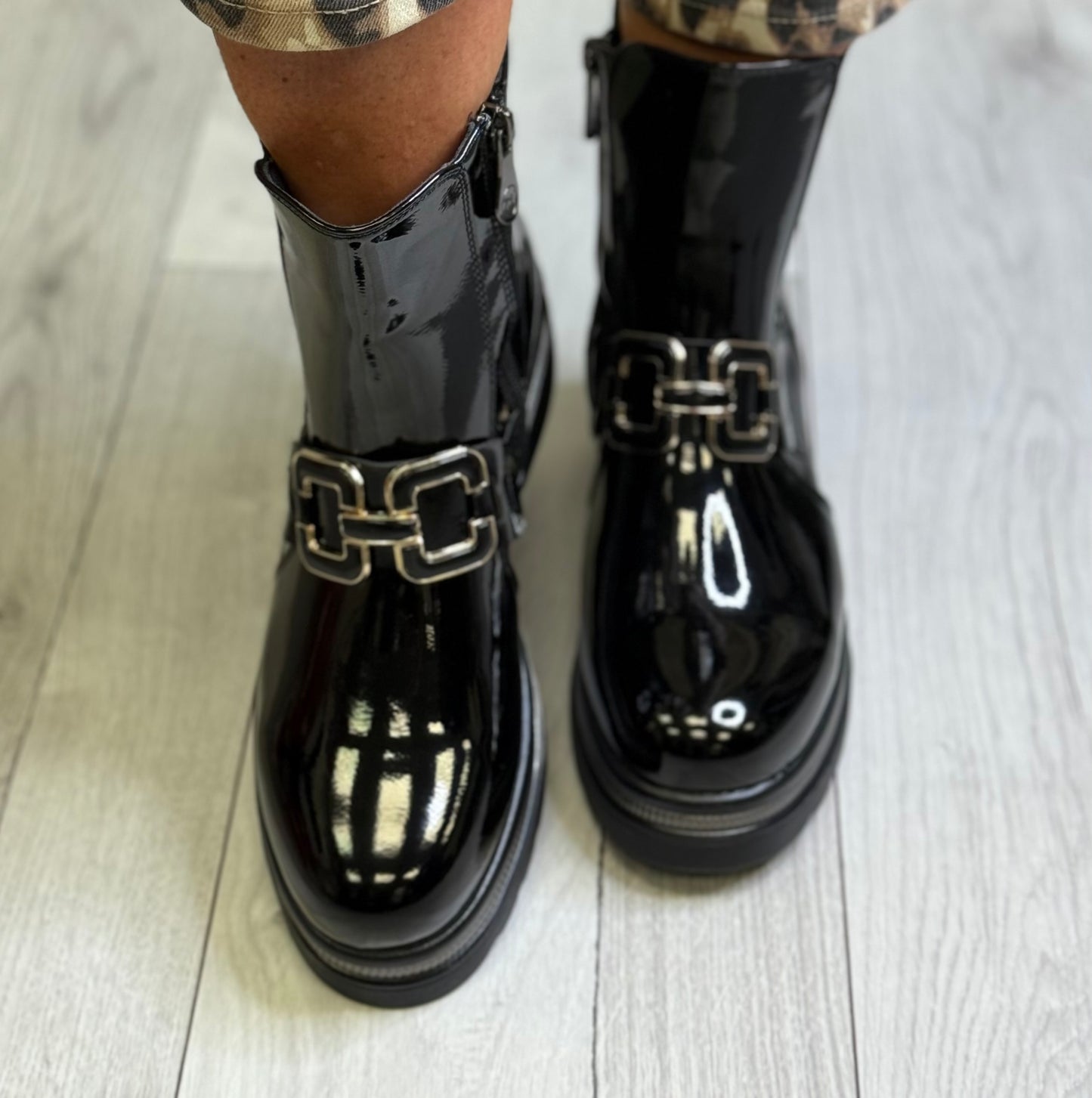 Zanni & Co - 'Reyhani One' Ink Patent Boot