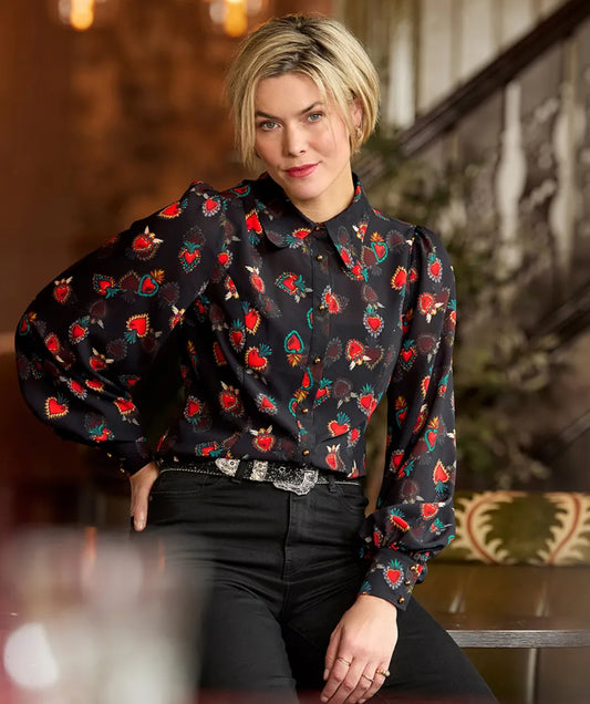 Joe Browns - Heart Print Georgette Blouse With Cami.