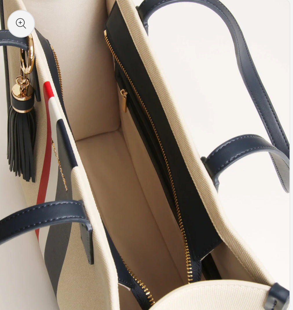 Alice Wheeler - Navy Stripe Amalfi Tote Bag