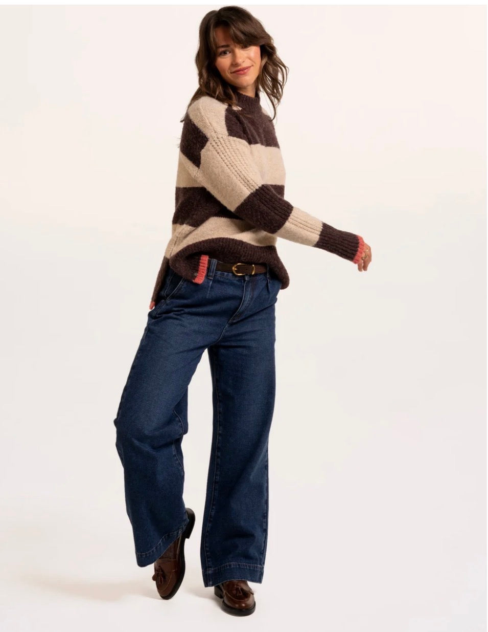 Brakeburn - ‘Eira’ Stripe Crew Neck Knitted Jumper