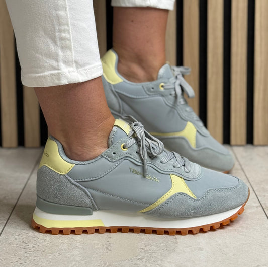 Teddy Smith -  Duck Egg Blue Suede Combo Trainer (120515)