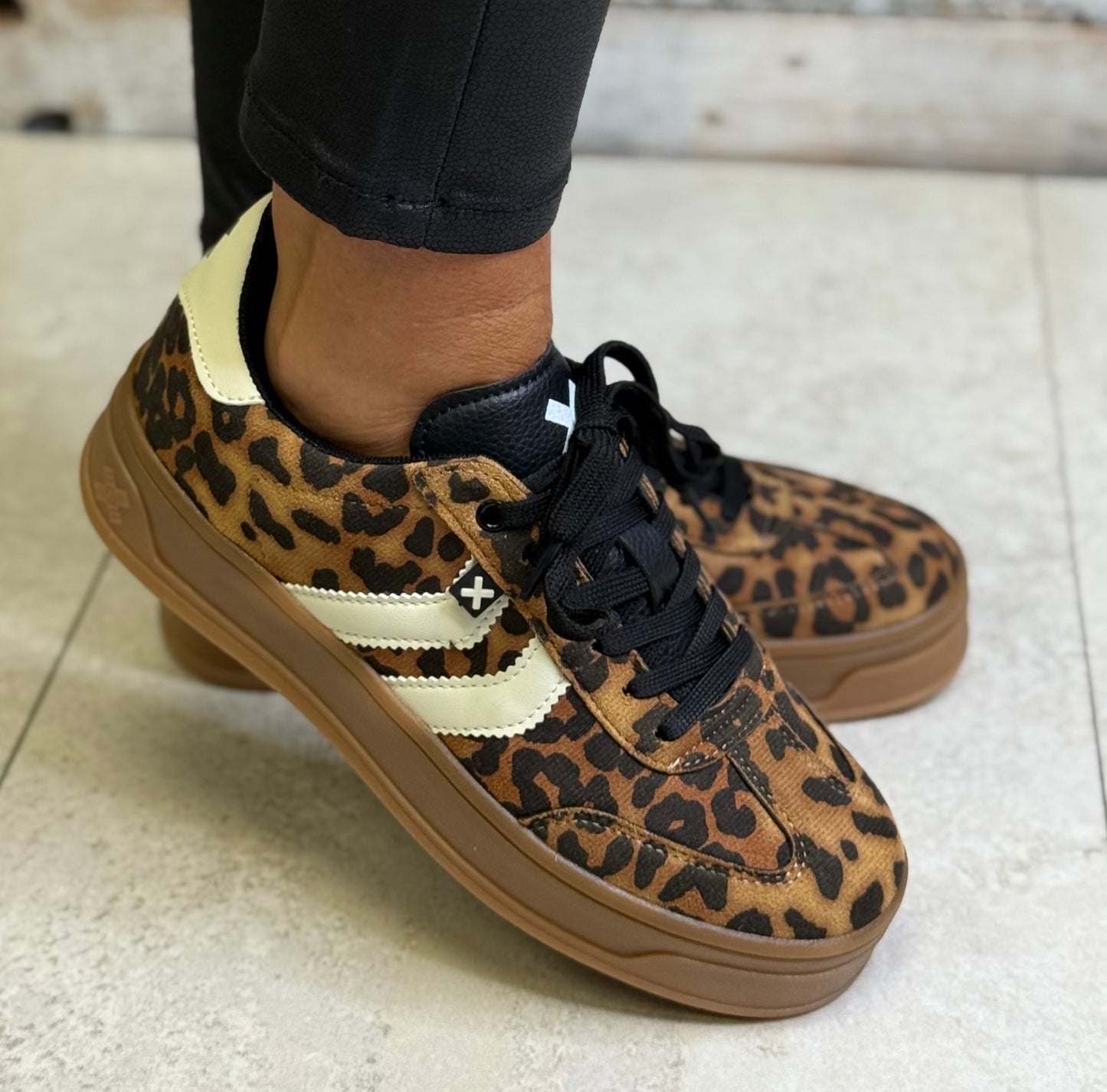 Xti - Leopard Print Combo Trainer (144584)