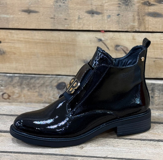 Patrizio Como - 'Lanciano' Black Patent Ankle Boot