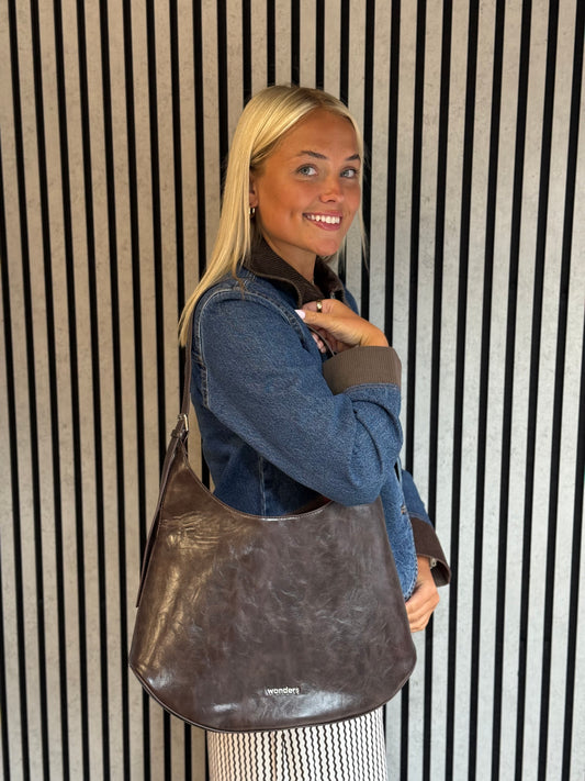 Wonders - Brown Large 2 Piece Leather Shoulder Bag