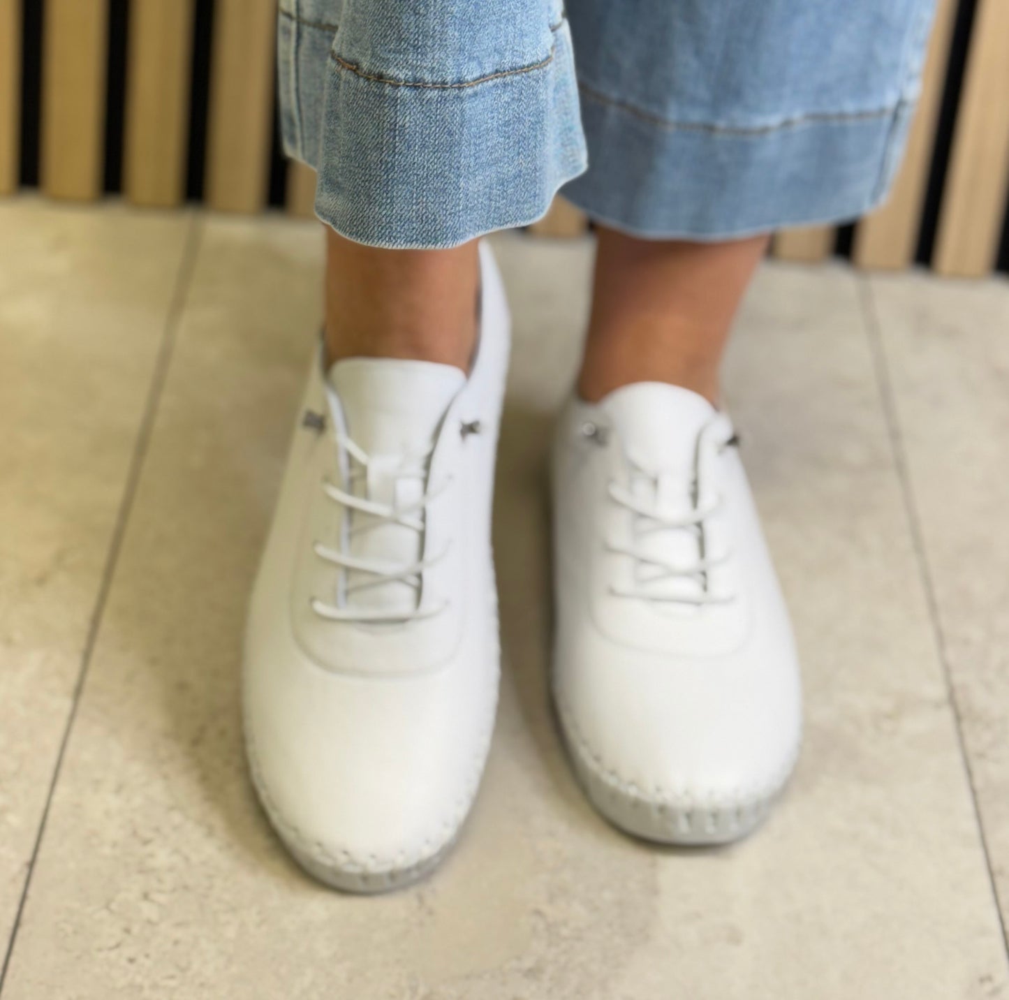 Lunar - 'Flamborough' White Leather Shoe