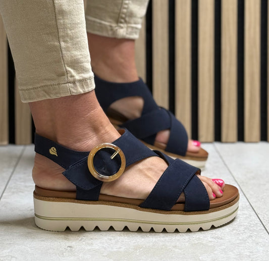 Jana - Navy Platform Sandal