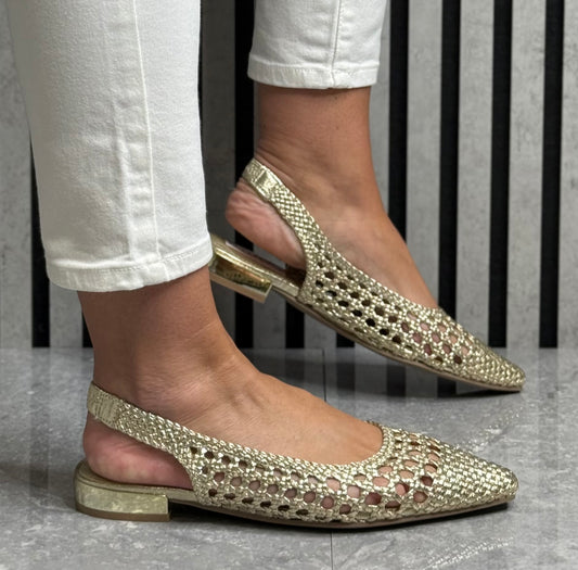 Xti - Gold Slingback Shoe (145300)