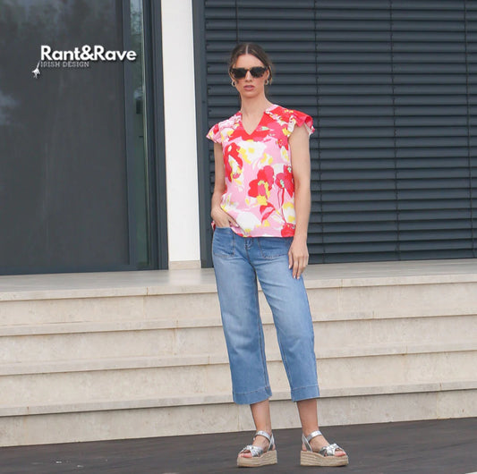 Rant & Rave - 'Teddie' Ice Blue Crop Jean