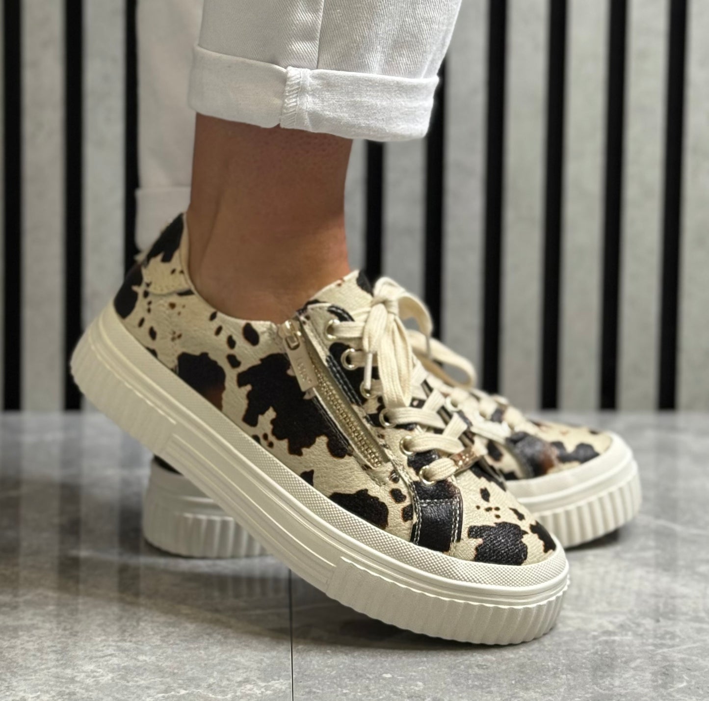 Lotus - 'Alexa' Cow Print Trainer