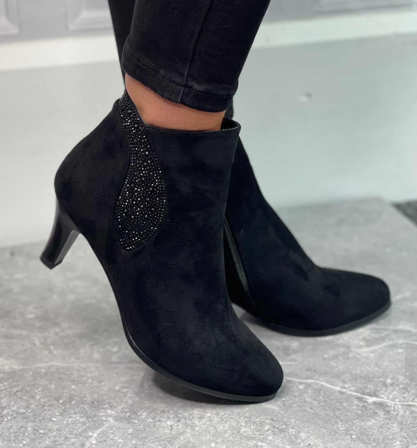 Redz - Black Suede Embellished Boot