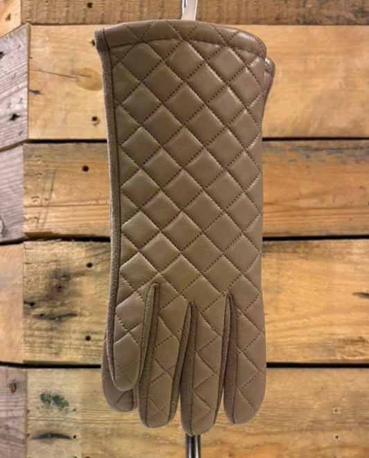 hannah k - Taupe Faux Leather Glove