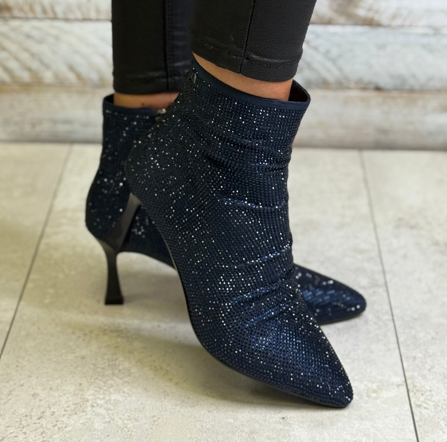 Una Healy - 'Piano Picker' Midnight Sparkle Heel Boot