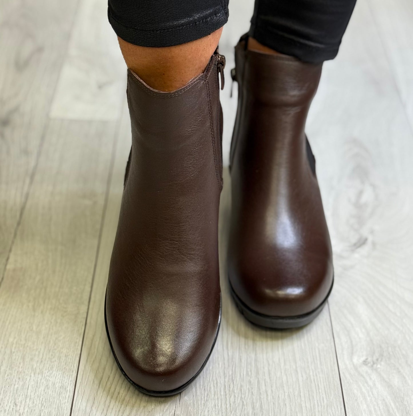 Lotus - 'Dresden' Brown Leather Wedge Boot