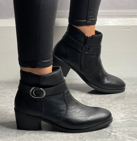 Rieker - Black Strap Detail Boot