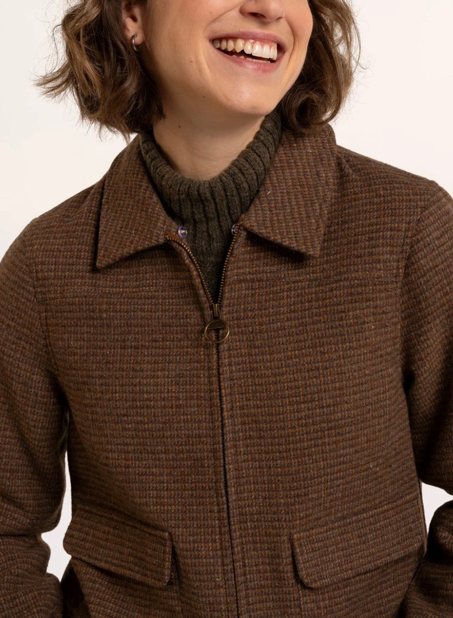 Brakeburn - ‘Hemlock’ Faux Fur Collar Textured Coat
