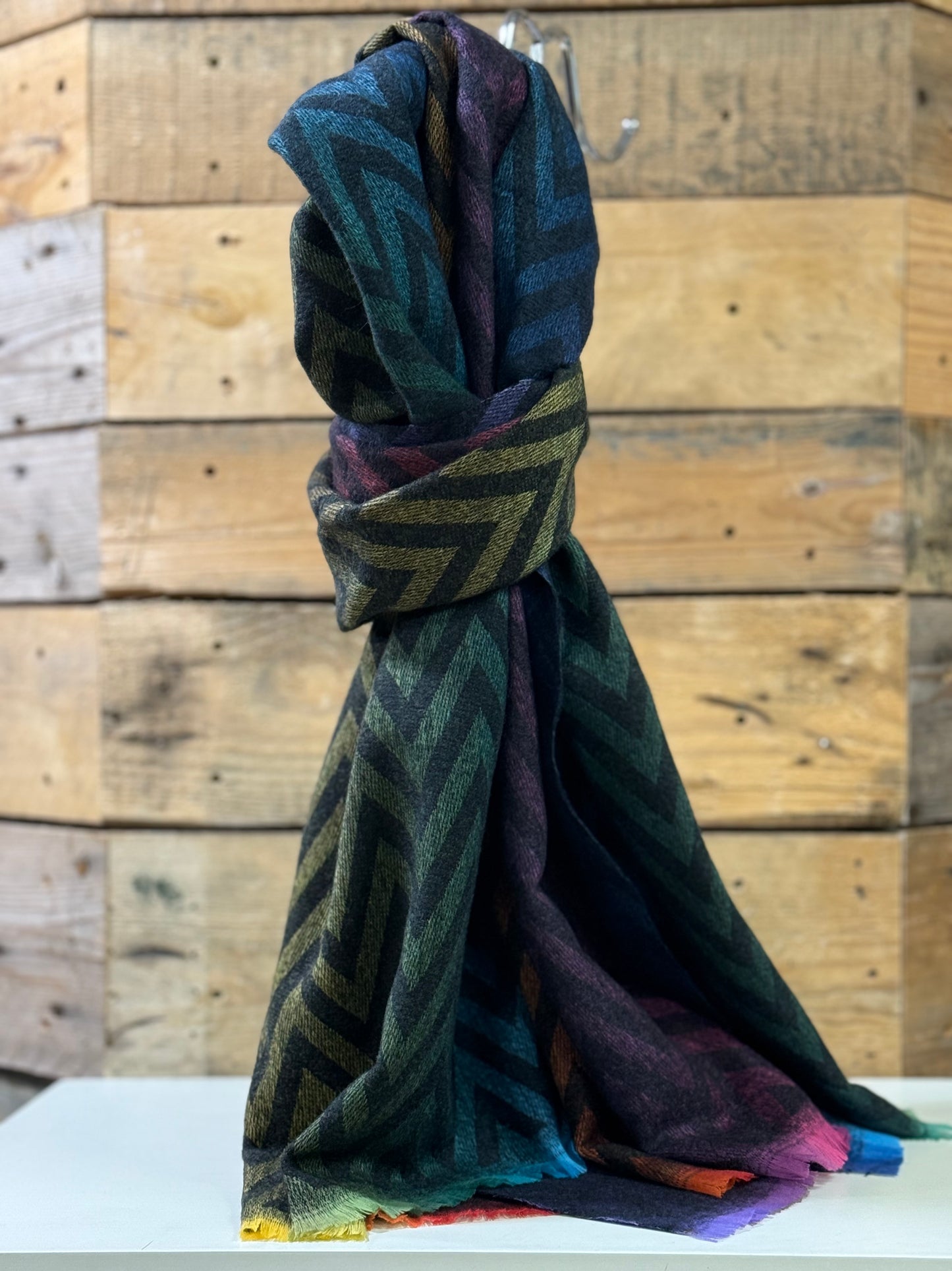 hannah k -  Black Multi Chevron Scarf