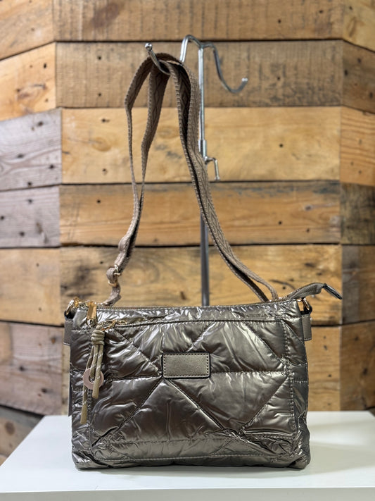 hannah k - 'Carla' Gold Medium Padded Crossbody Bag