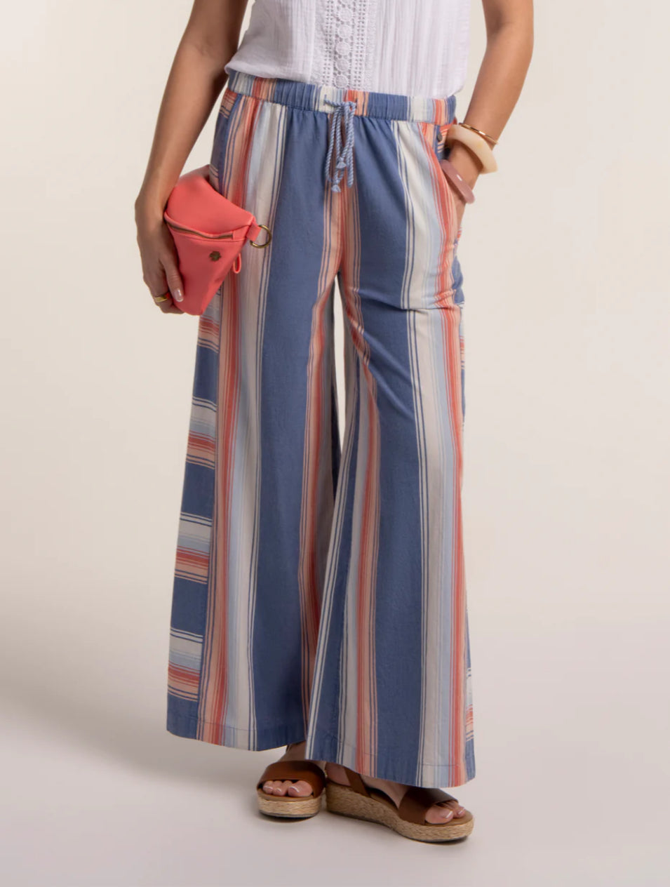 Brakeburn -  ‘Julieta’ Stripe Wide Leg Beach Pant