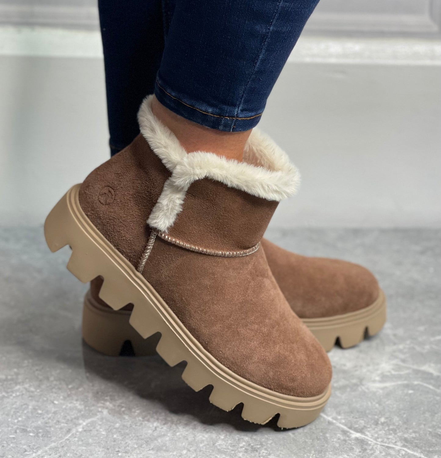 Rieker Revolution - Brown Suede Lined Boot