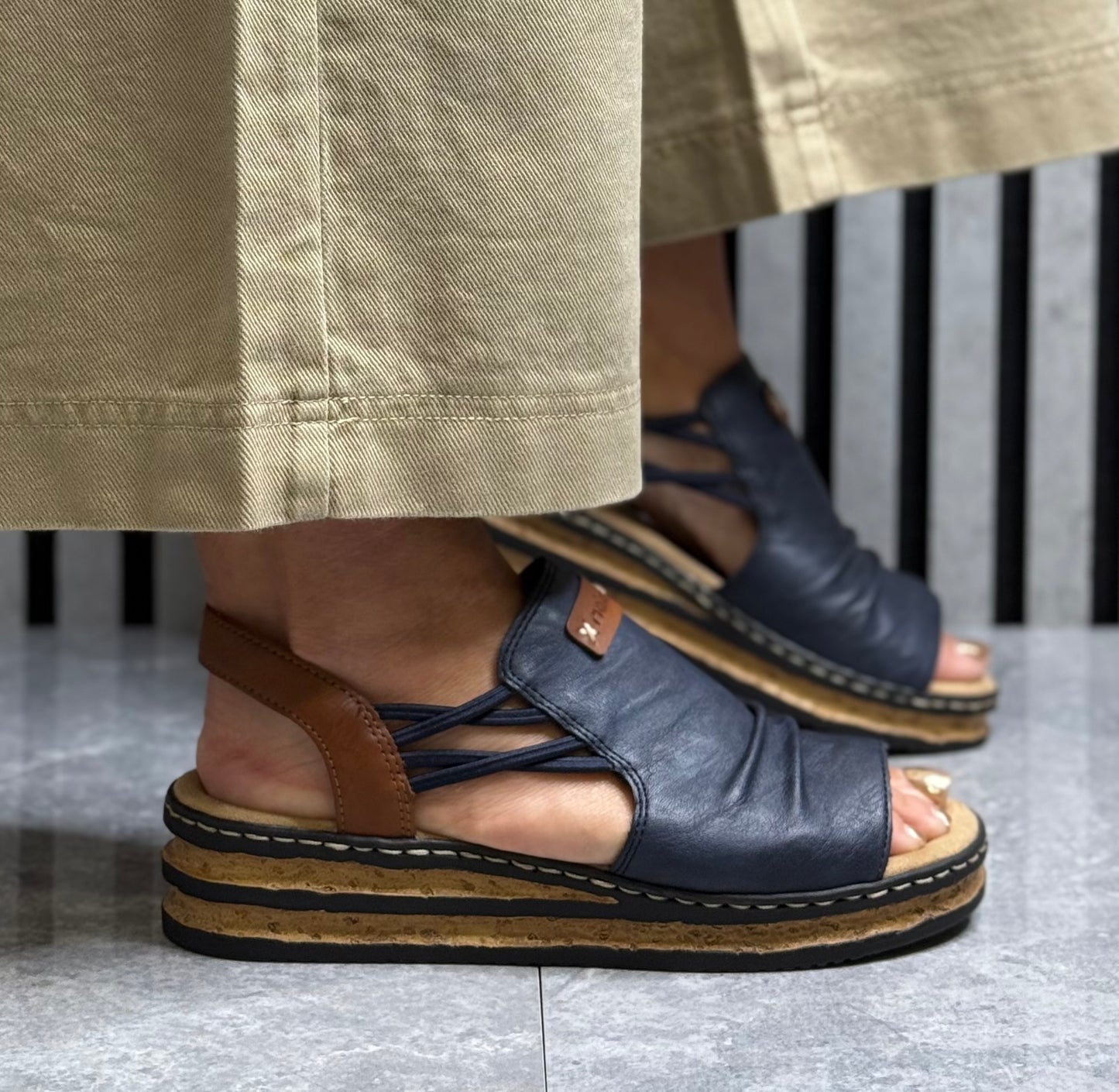 Rieker - Navy Detailed Sandal