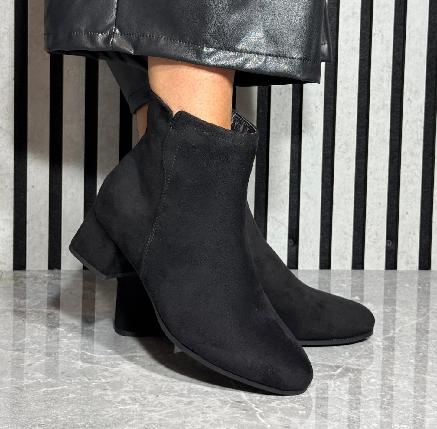 Jana -  Black Block Heel Ankle Boot